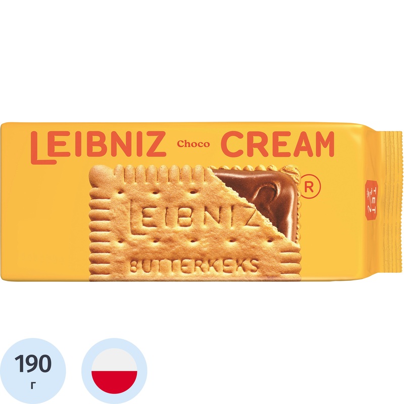 Изображение товара Печенье Leibniz Крим Шоко с шоколадной начинкой 190 г Изображение товара Печенье Leibniz Крим Шоко с шоколадной начинкой 190 г