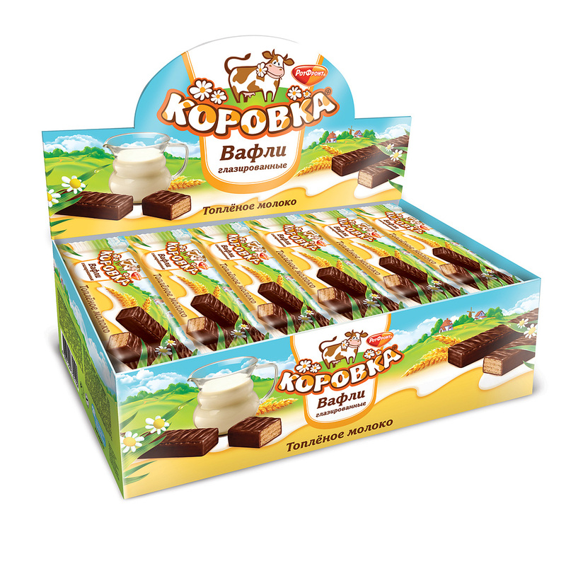 Изображение товара Вафли Коровка со вкусом топленого молока в глазури 1250 г