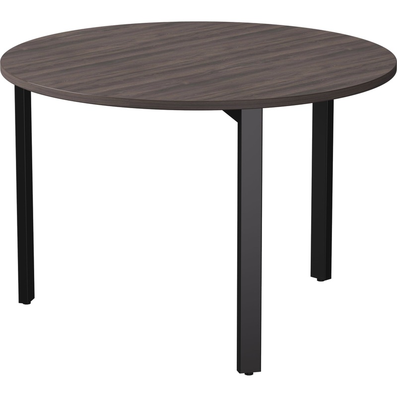 Изображение товара Стол для переговоров EVO 254S022DK9005 круглый дуб пасадена чёрный 1100х1100х755 мм