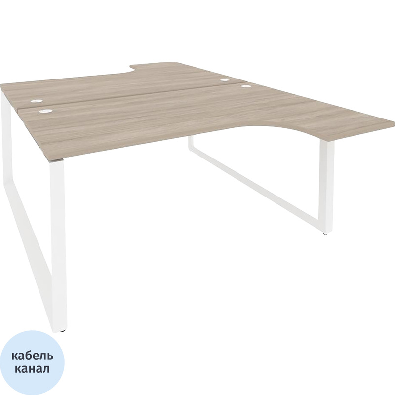 Изображение товара Рабочая станция на 2 рабочих места O M O D SA 4 дуб аттик белый 1580x2395x750 мм