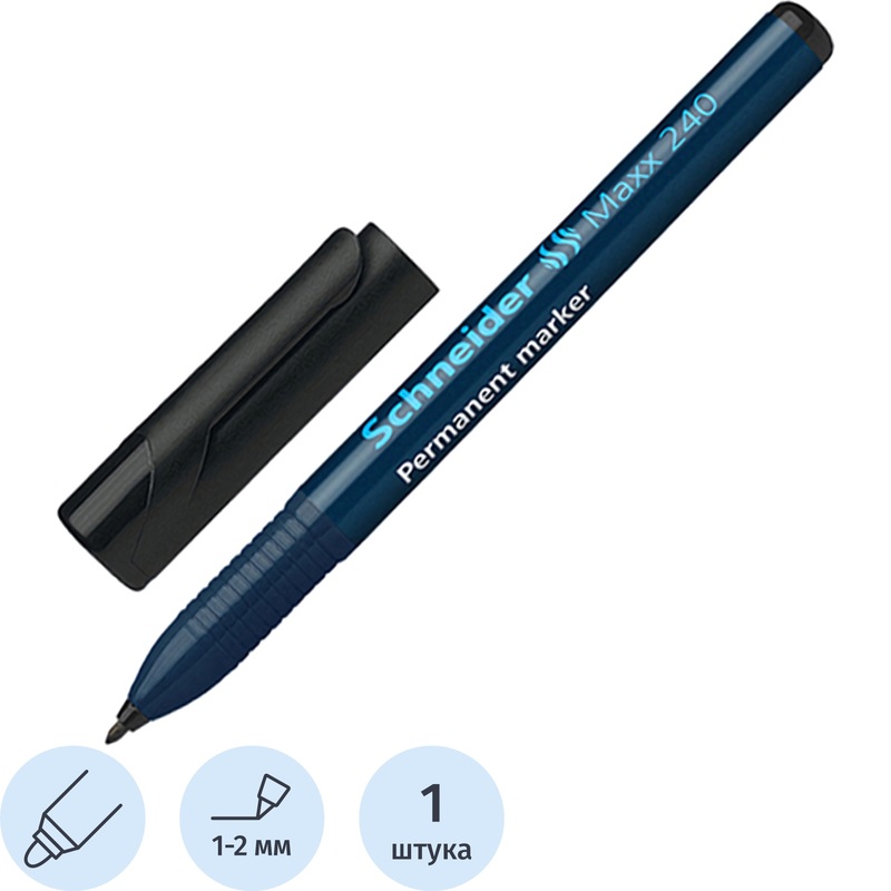 Изображение товара Маркер перманентный Schneider Maxx 240 черный 1-2 мм