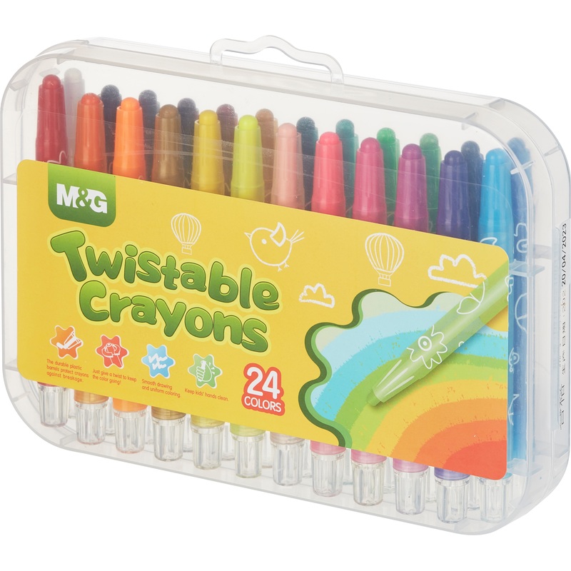 Изображение товара Мелки восковые M&G 24 цвета круглые для детского творчества и рисования
