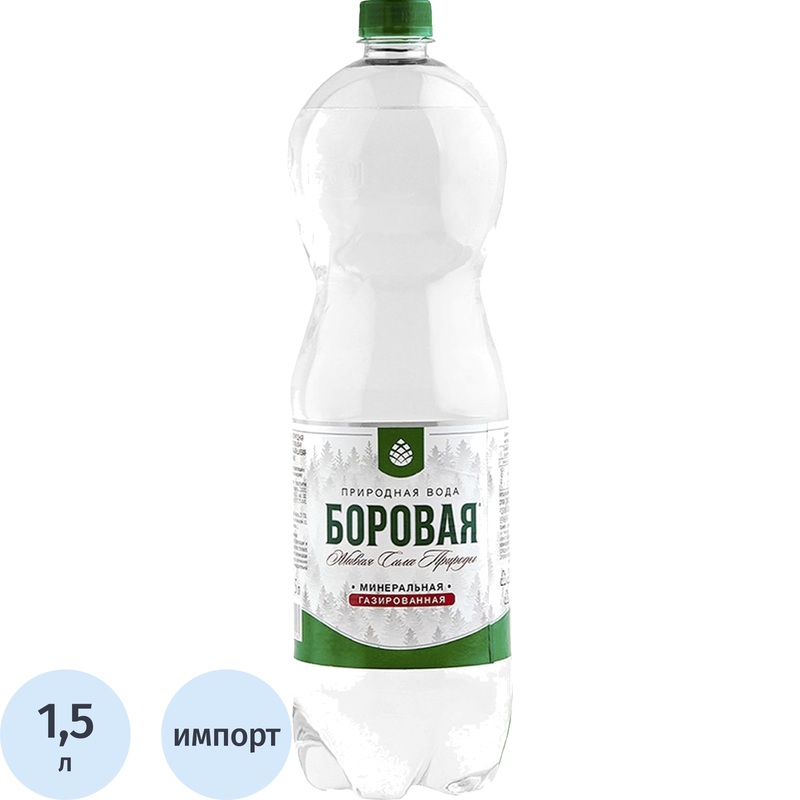 Изображение товара Минеральная вода Borovaya лечебно-столовая 1.5 л газированная Беларусь
