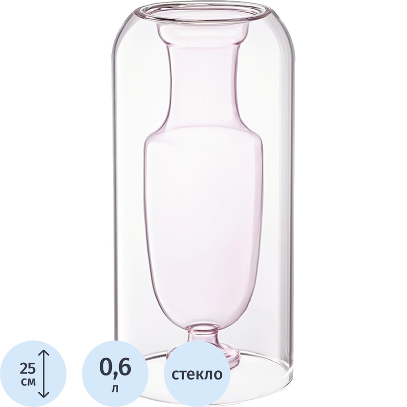 Изображение товара Ваза для цветов Bergenson Bjorn Muse 25 см розовая