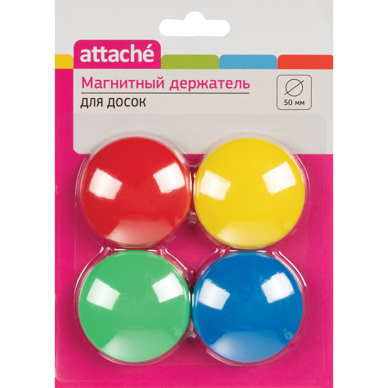 Изображение товара Магнитные держатели для досок Attache 50 мм в упаковке 4 шт