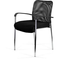 Стул офисный Easy Chair Афродита Люкс чёрный, сетка TW/сетка Е, металл,  хромированный