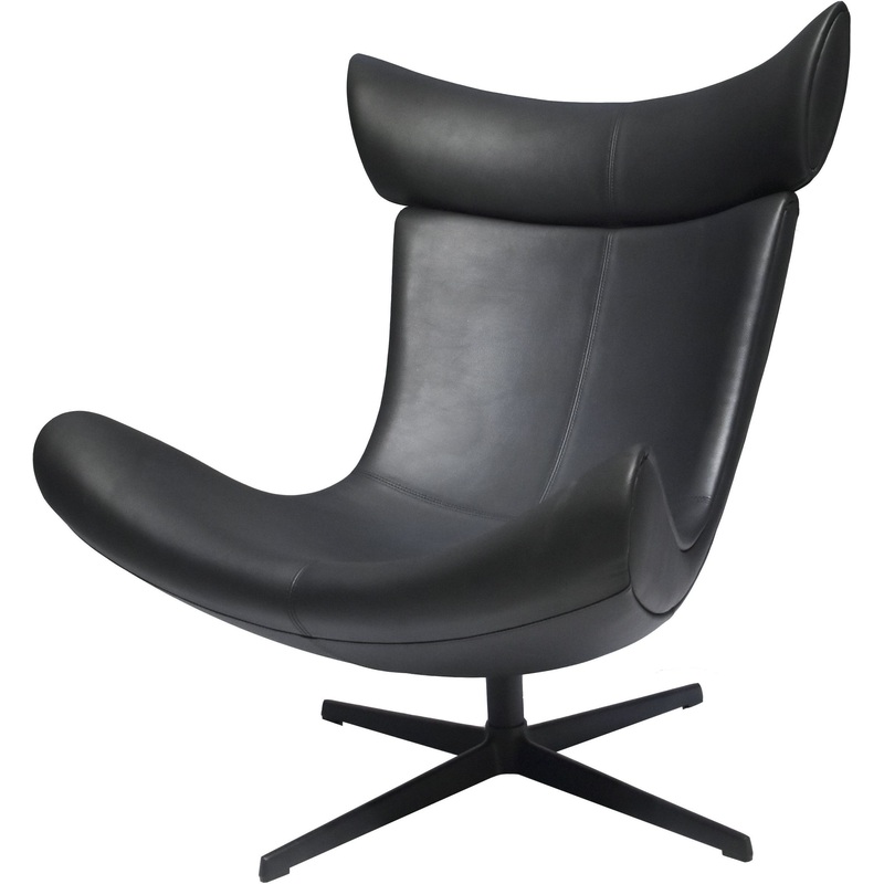 Изображение товара Кресло Imola черное из прессованной кожи стильное эргономичное мебельное решение