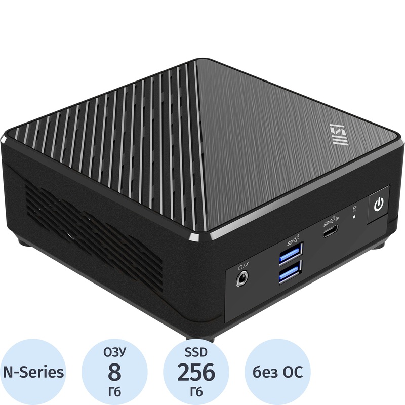 Изображение товара Мини ПК MSI Cubi N ADL S-280XRU N200/DDR4 8 ГБ/SSD 256 ГБ/без ОС (9S6-B0A921-280)