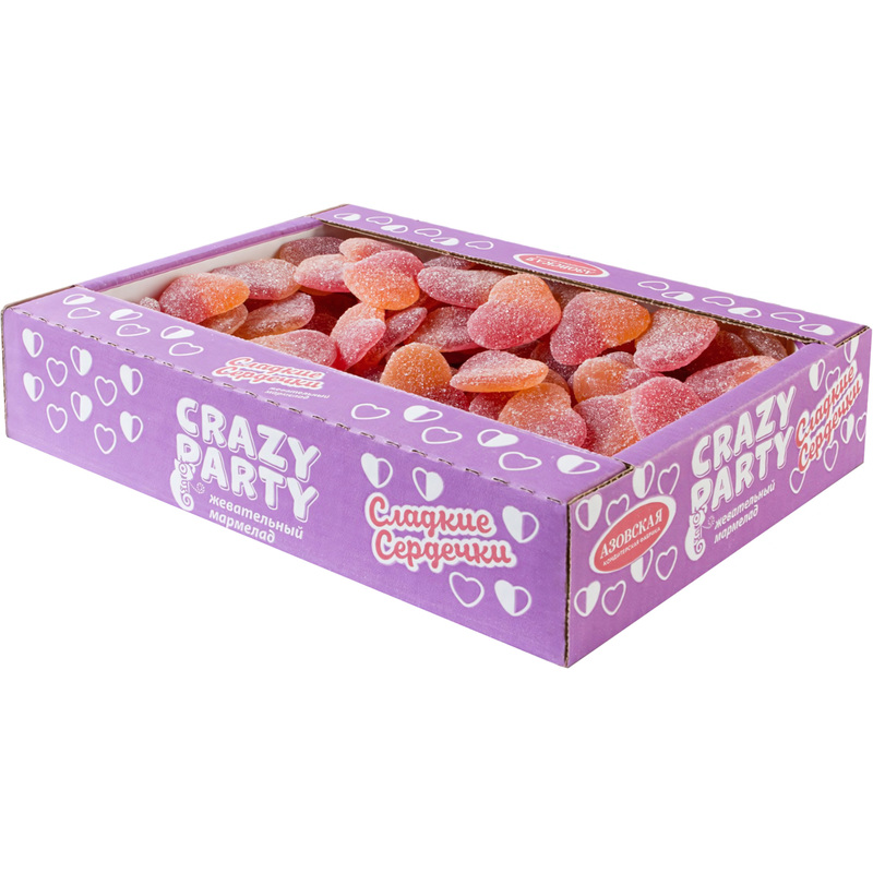 Изображение товара Мармелад Азовская КФ Сердечки 1 кг