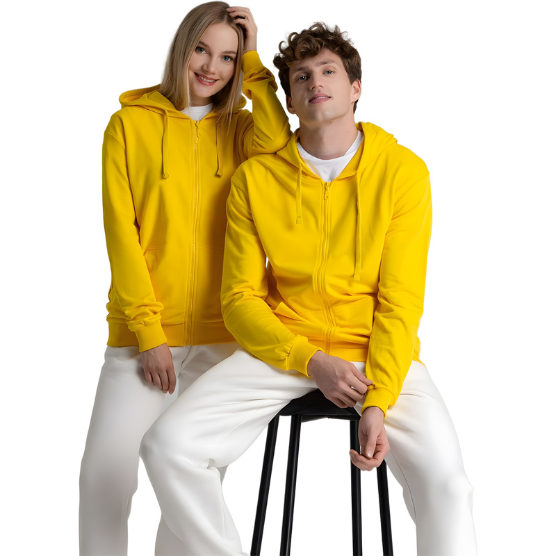 Изображение товара Толстовка Siverga 2.0 жёлтая унисекс с капюшоном и молнией, размер M