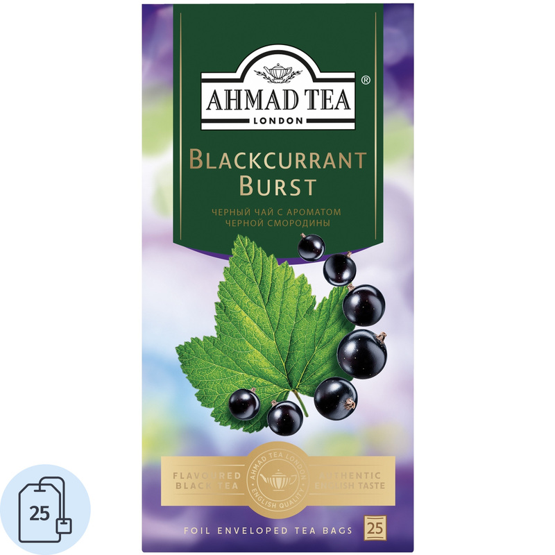 Изображение товара Чай черный Ahmad Tea Blackcurrant Burst 25 пакетиков