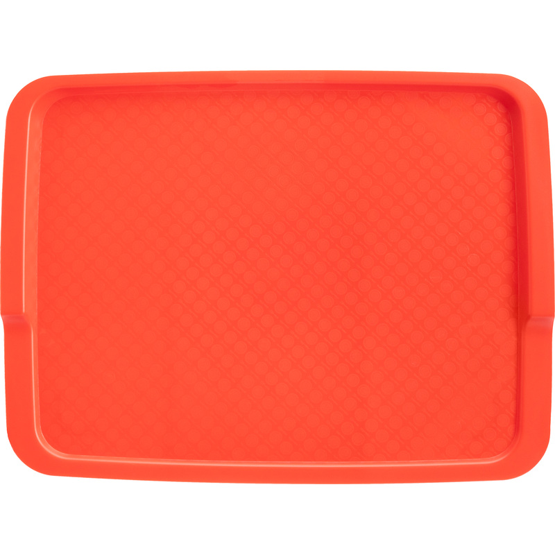 Изображение товара Полипропиленовый прямоугольный поднос Restola 43x32.5 см красный для общественного питания