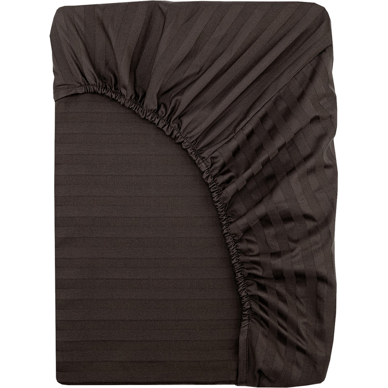 Изображение товара Простыня на резинке Monocolor 160x200 см страйп-сатин шоколадная