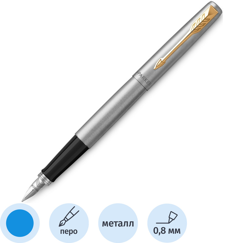 Изображение товара Перьевая ручка Parker Jotter FP Stainless steel CT с синими чернилами
