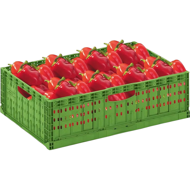 Изображение товара Универсальный ящик из полипропилена 600x400x180 мм зеленый ударопрочный морозостойкий