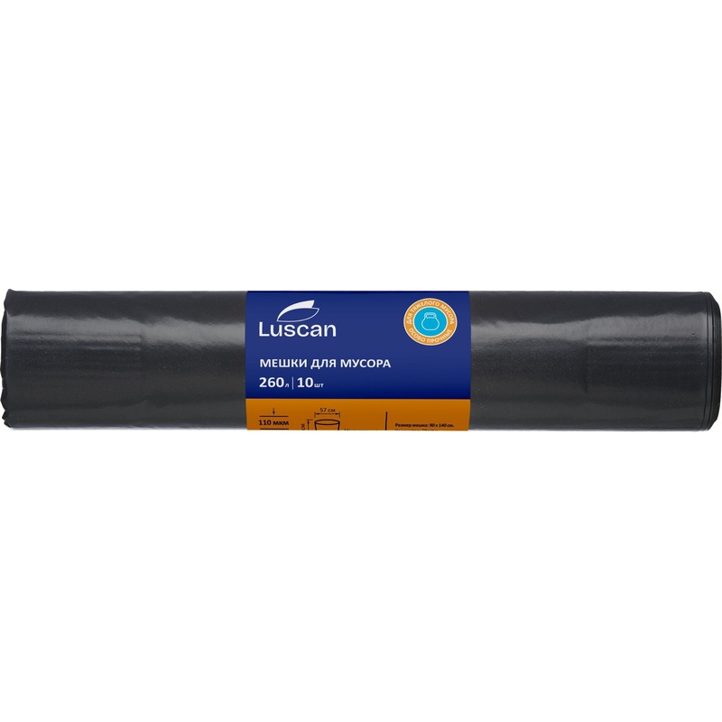 Изображение товара Мешки для мусора Luscan 260 л чёрные ПВД 10 штук