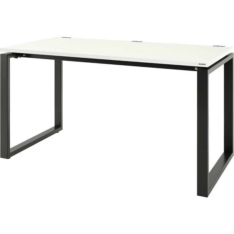 Изображение товара Стол прямой Zamm Зета 10452 белый премиум/чёрный 1600x700 мм
