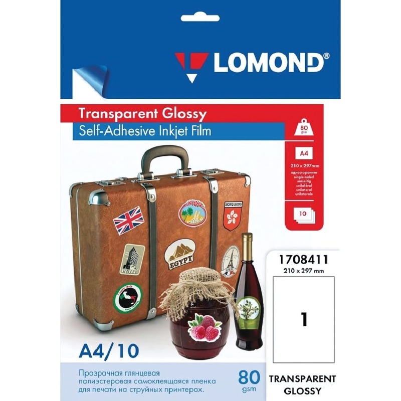 Изображение товара Пленка для проекторов Lomond 1708411 прозрачная А4 10 листов