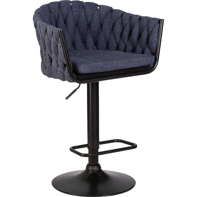 Изображение товара Барный стул Dobrin Leon синий и чёрный комфорт и стиль для домашнего и коммерческого использования