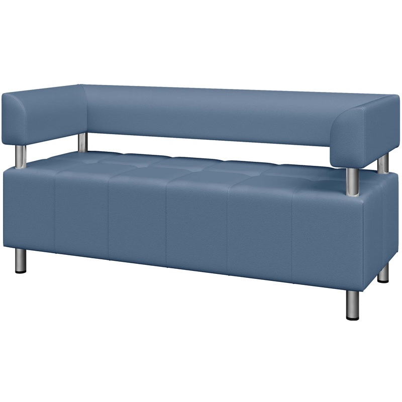 Изображение товара Диван двухместный Юнит-Док U2-2 голубой из искусственной кожи