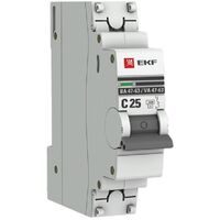 Выключатель автоматический EKF 1П 25А С 4500А (mcb4763-1-25C-pro)