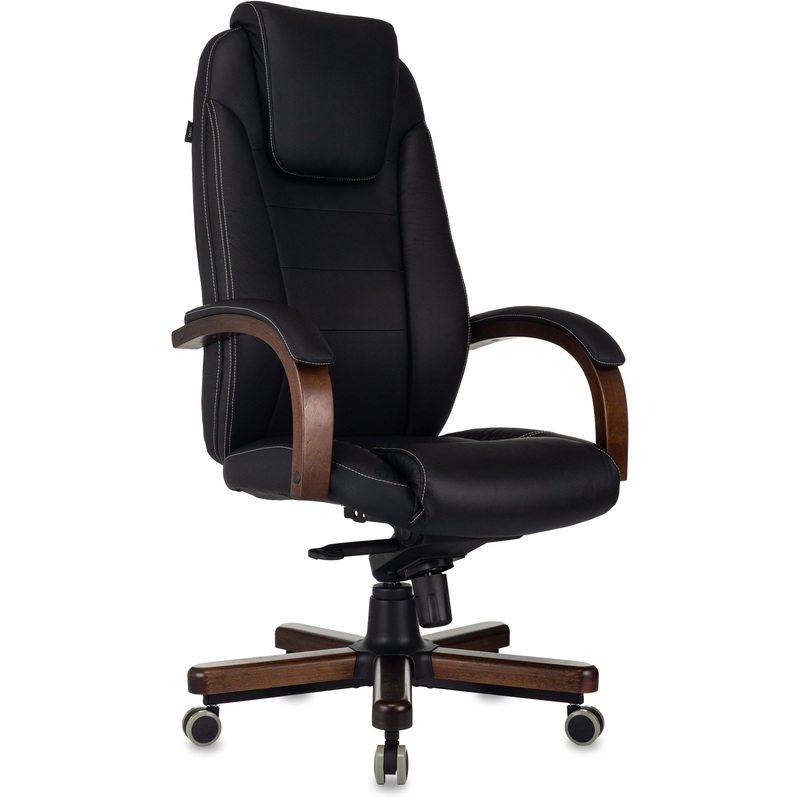 Изображение товара Офисное кресло руководителя Комус Мебель ECHAIR 329 черное натуральная кожа