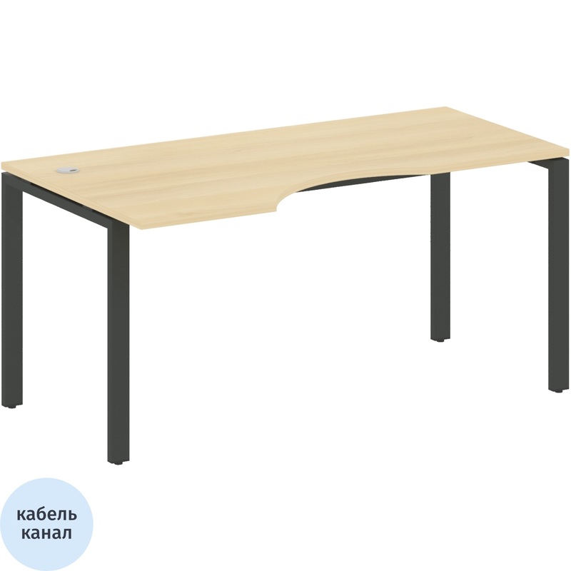 Изображение товара Эргономичный офисный стол Metal System Style БП.СА-1 Л левый 1600x900 мм
