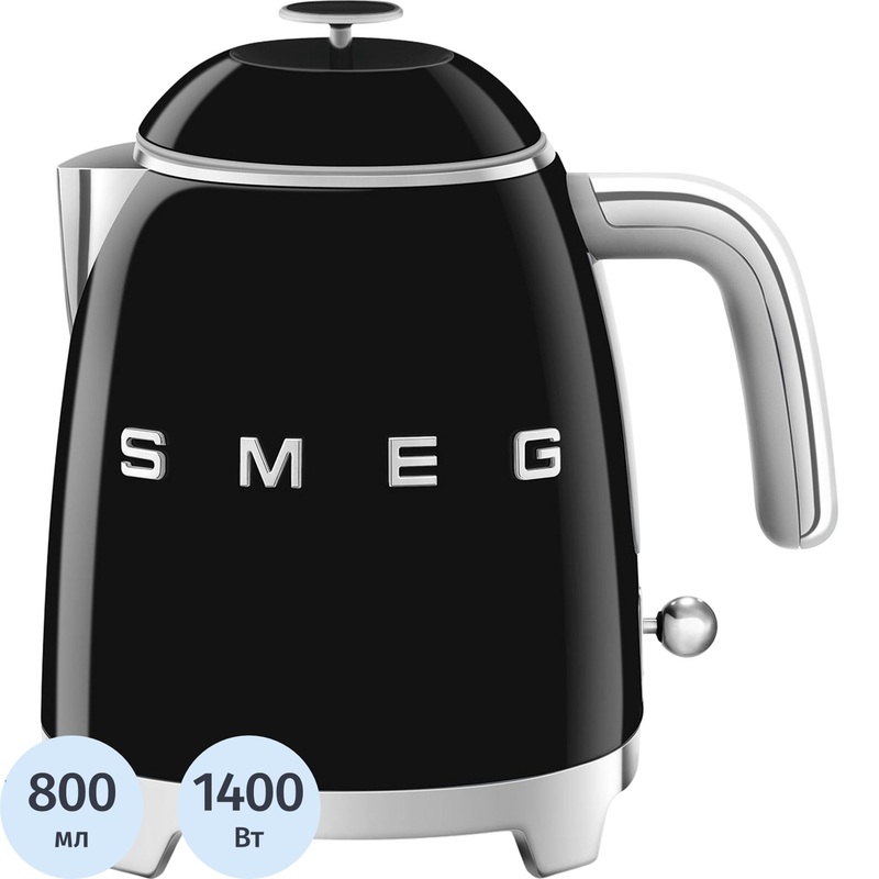 Изображение товара Электрический чайник Smeg KLF05BLEU черный 800 мл стильный и надежный
