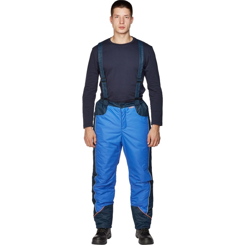 Изображение товара Брюки рабочие зимние мужские Nайтстар Алькор со светоотражающим кантом синие из ткани Lokker (размер 44-46, рост 182-188)