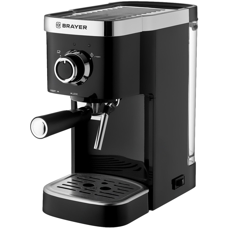 Изображение товара Brayer BR1100 кофеварка рожковая 15 бар 1.25 л черная