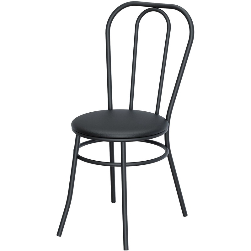 Изображение товара Обеденный стул Венский черный из искусственной кожи и металла