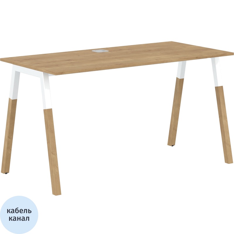 Изображение товара Стол прямой Forta FST 1367 (дуб гамильтон/бук белый, 1380х670х733 мм)