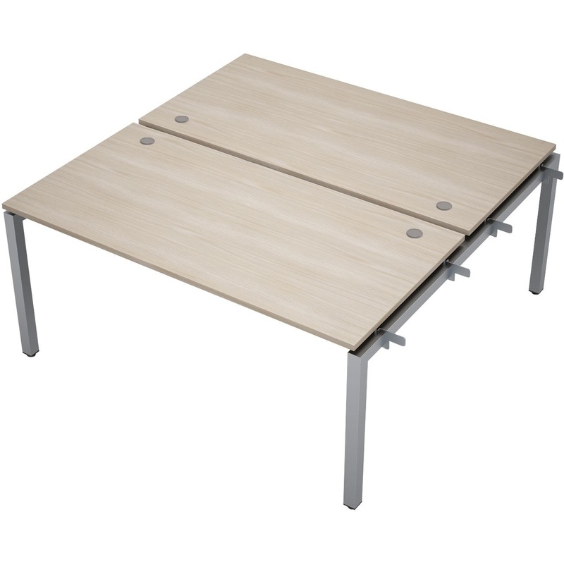 Изображение товара Рабочая станция Avance 6МБН.5284 двухместная (шамони светлый/алюминий матовый, 1600х1635х750 мм)