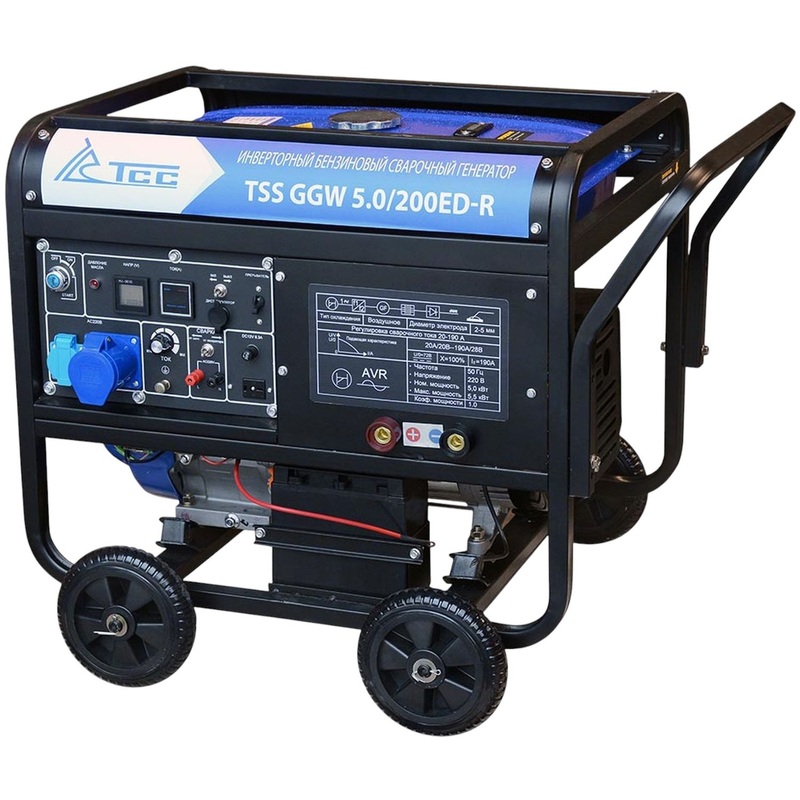Изображение товара Бензиновый генератор сварочный ТСС GGW 5.0/200ED-R инверторный 5,5 кВт