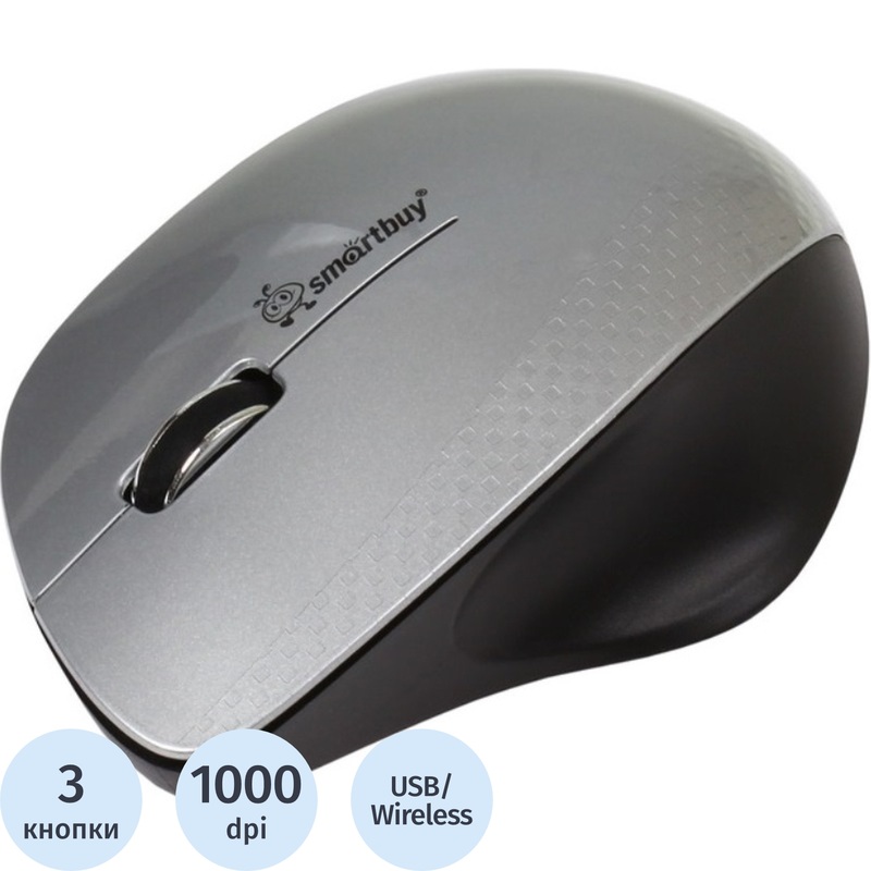 Изображение товара Мышь беспроводная Smartbuy 309AG серебристая (SBM-309AG-SK)