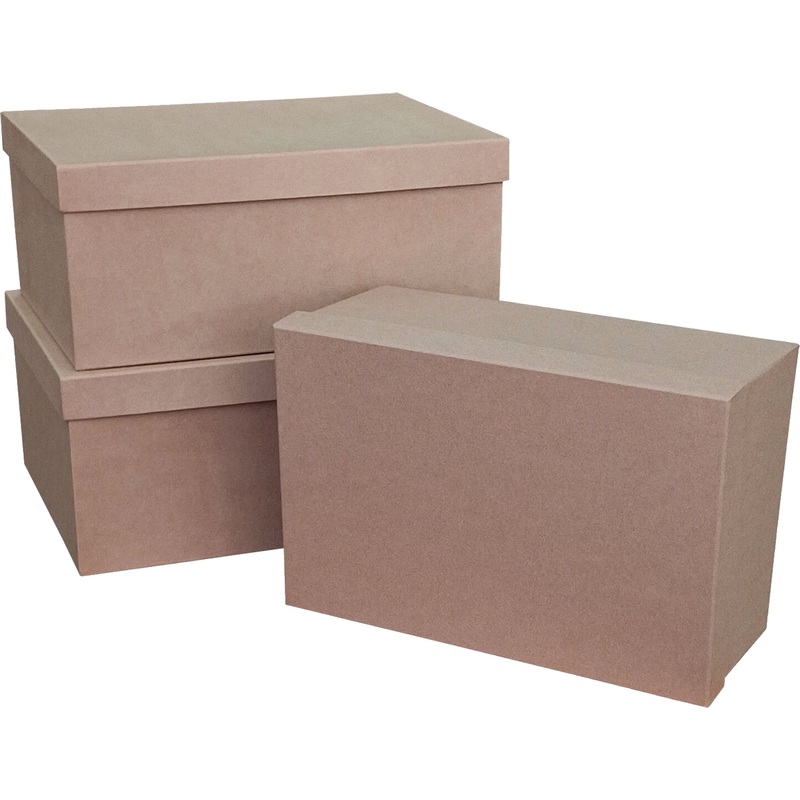 Изображение товара Набор подарочных коробок Рута Упак 3 в 1 Крафт 3 шт бежевый для подарков и хранения