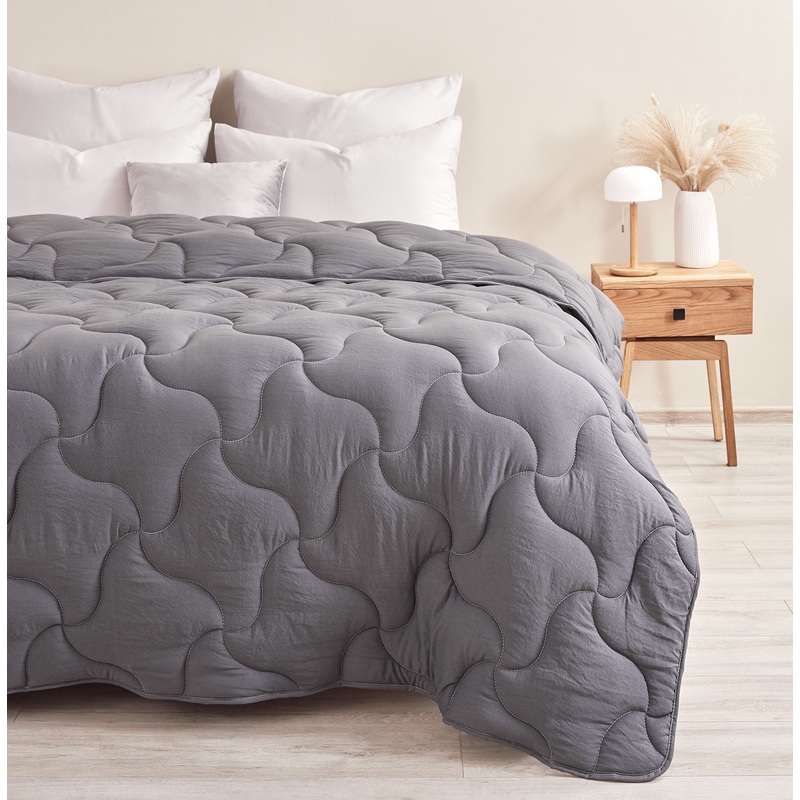 Изображение товара Одеяло 1.5-спальное Guten Morgen 140x205 см стёганое без канта серое (Откл-ХМАсф-140-205)