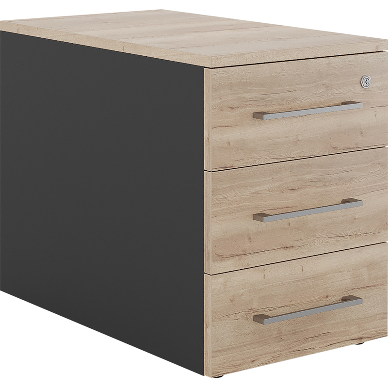 Изображение товара Тумба приставная Kobor TS3-40/80 black/natural с 3 ящиками