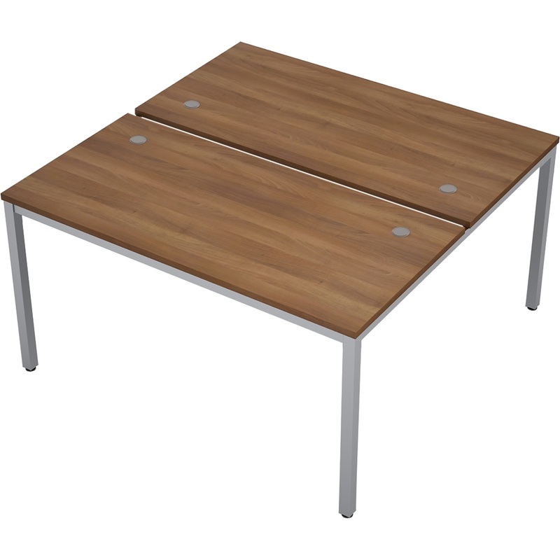Изображение товара Двухместный рабочий стол Avance 6МБ.279 шамони тёмный/алюминий матовый 1400х1435х750 мм