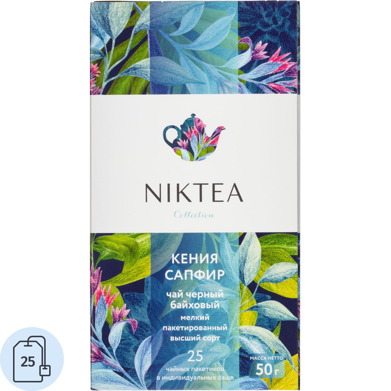 Изображение товара Черный чай Niktea Kenya Sapphire 25 пакетиков насыщенный вкус классика