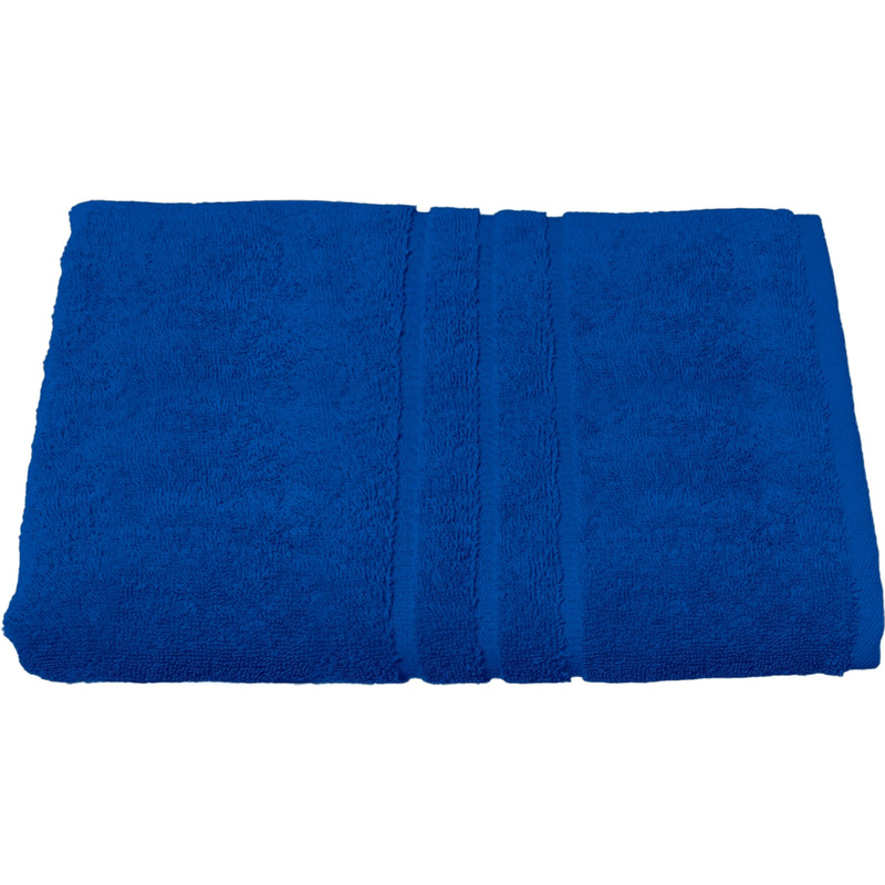Изображение товара Махровое полотенце Luscan 70x140 см синее впитывающее качество бордюр