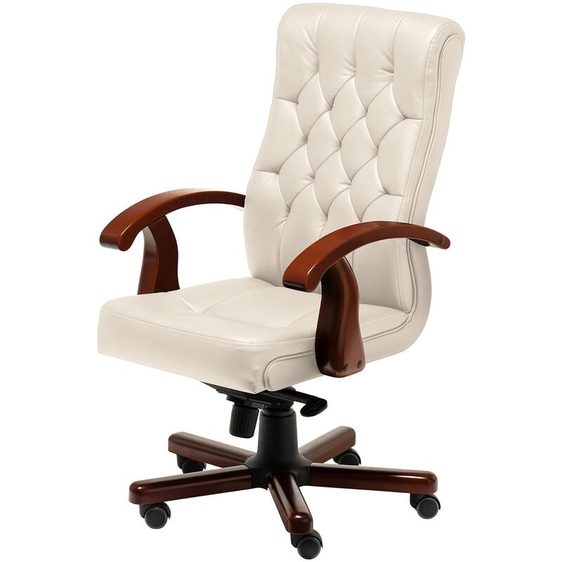 Изображение товара Кресло для руководителя Multi-Office Darwin B бежевое (натуральная кожа с компаньоном, металл)