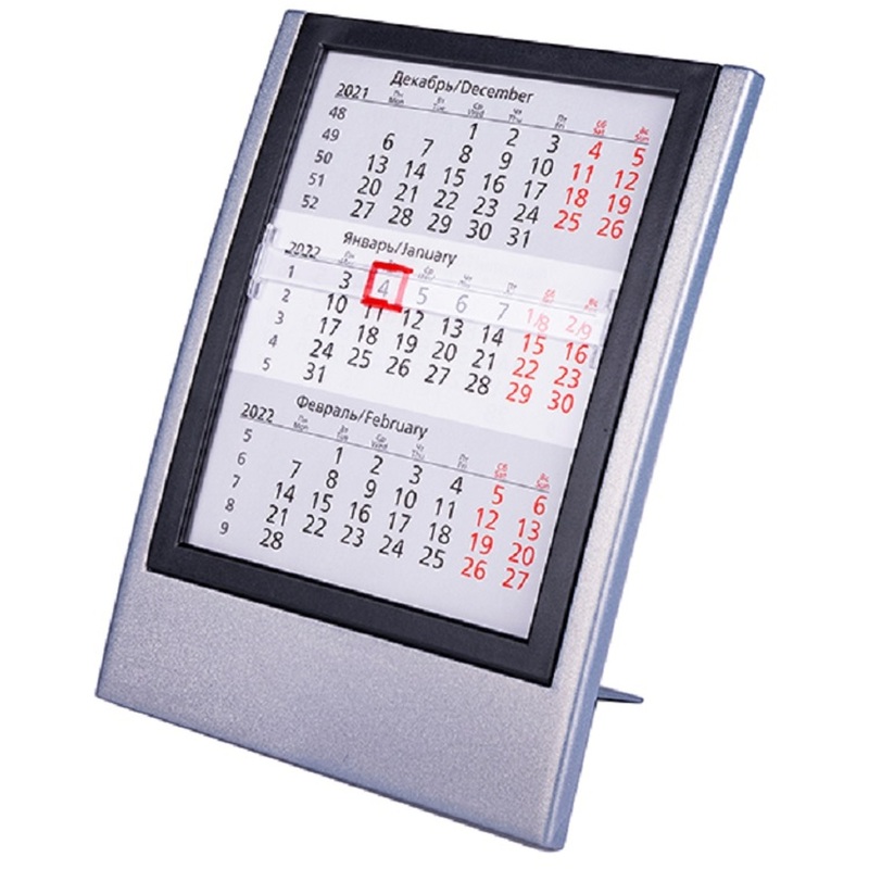 Изображение товара Календарь настольный серебристый/черный на 2 года