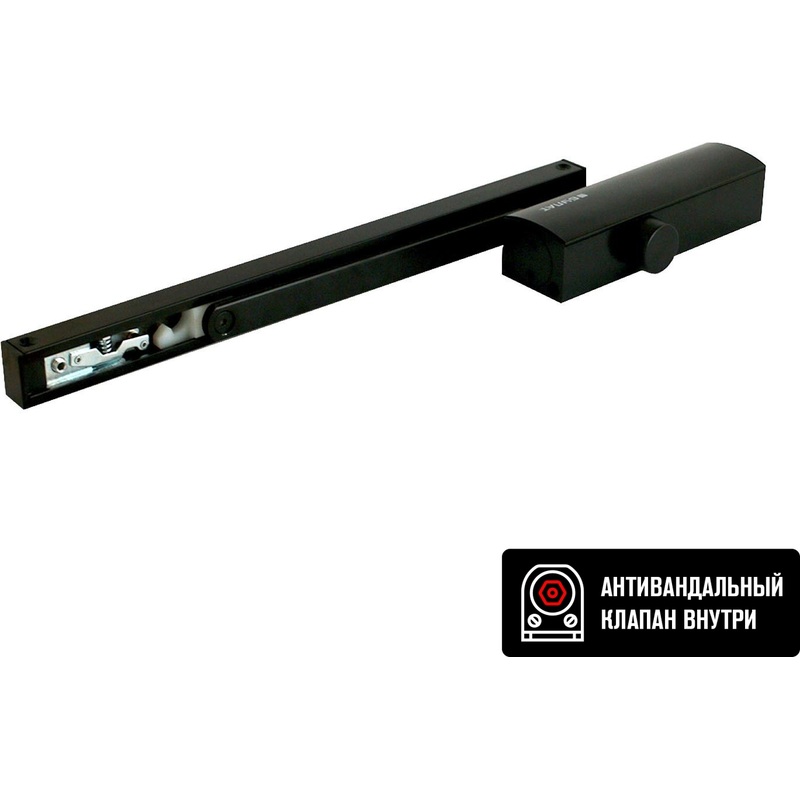 Изображение товара Доводчик дверной Булат 15012 до 80 кг черный с регулировкой скорости