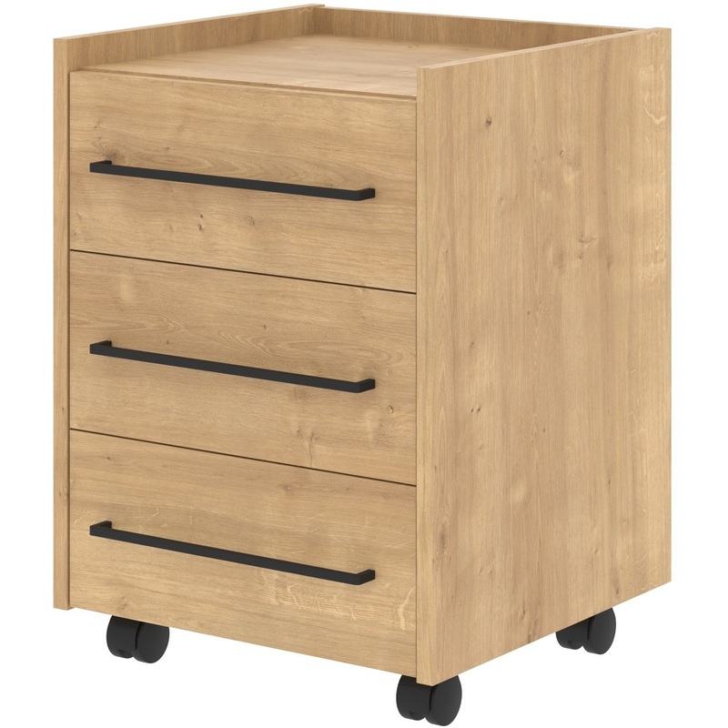 Изображение товара Тумба подкатная Loftis LMC-3D дуб бофорд с 3 ящиками и колесами