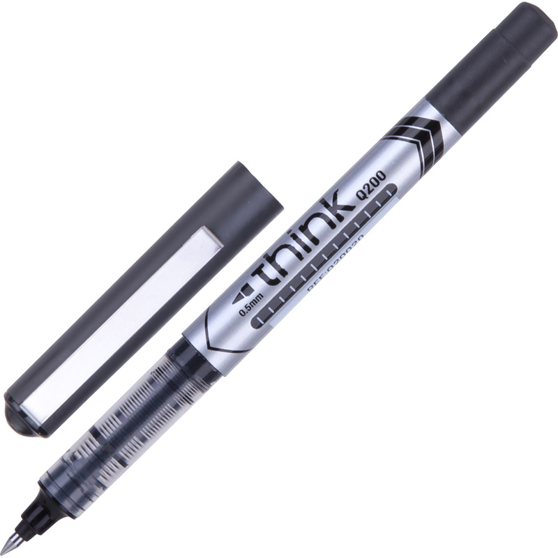 Изображение товара Роллер Deli Think черный 0.35 мм короткое описание для письма и графики