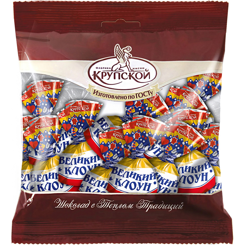 Изображение товара Конфеты шоколадные Великий клоун (Фабрика имени Крупской) 200 г