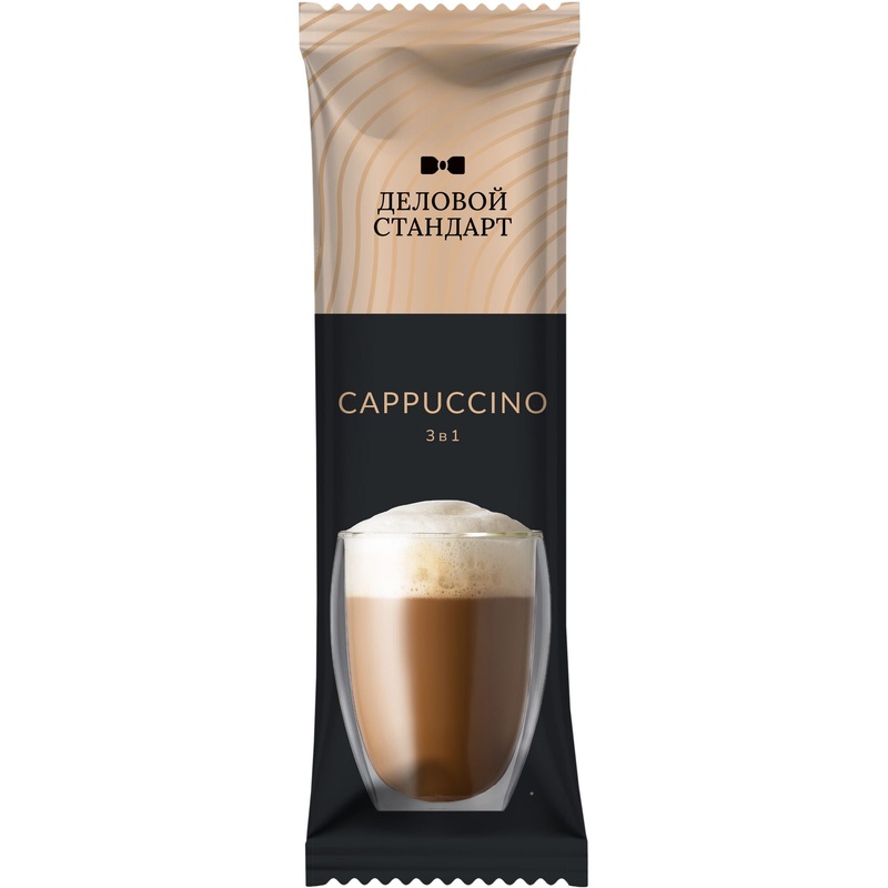 Изображение товара Кофе растворимый Cappuccino 3 в 1 50 пакетов по 18 г Деловой Стандарт