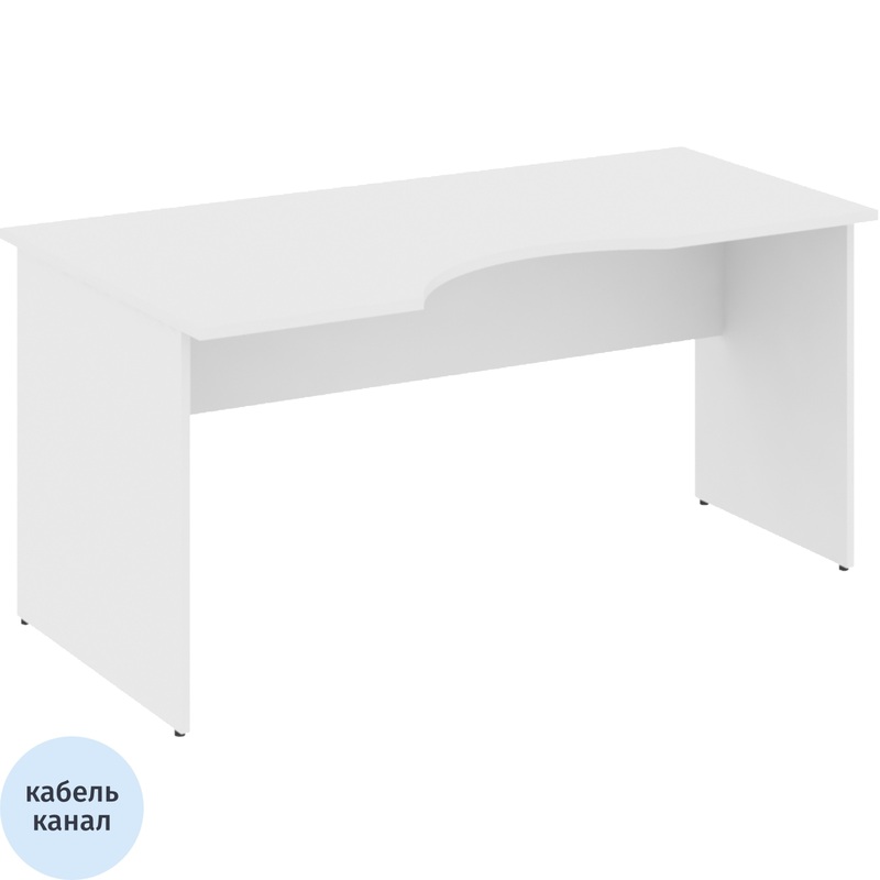 Изображение товара Эргономичный стол Riva левый белый 1600х900х750 мм