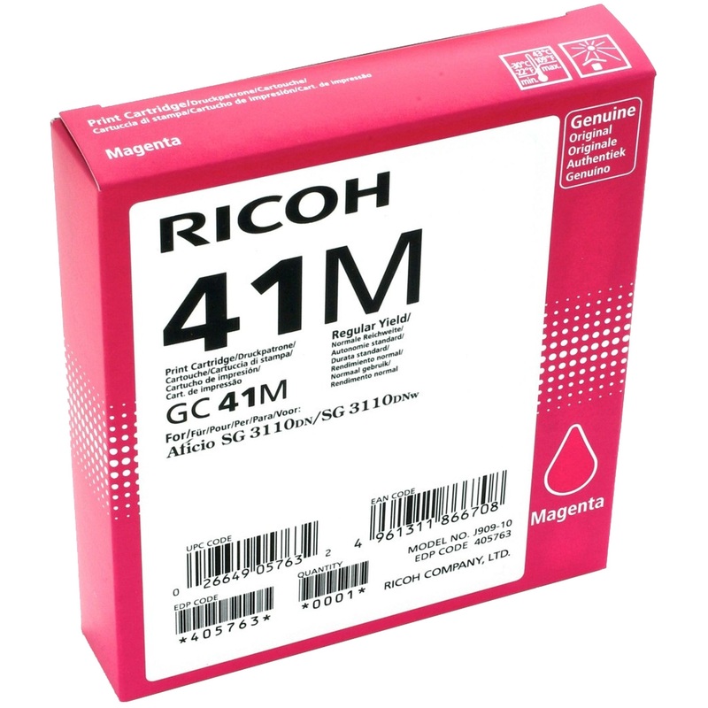 Изображение товара Картридж лазерный Ricoh GC41M пурпурный оригинальный для Aficio